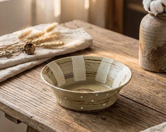 Japanese Rustic Ceramic Bowl 5.6 Inch | Vintage Speckled Glaze | Wabi Sabi Dinner Bowl