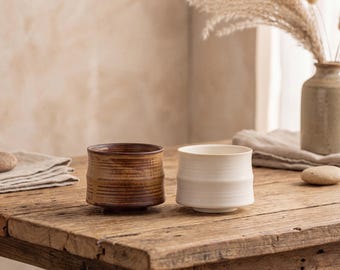 Wabi Sabi Kiln Glazed Ceramic Tea Cup 200ml | Japanese Rustic Stoneware Coffee Cup | Handmade Style Small Teacup | Minimalist Espresso Cup