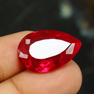 Rubí rojo natural talla pera, 21,50 ct, 22x14x7 mm, piedra suelta, piedra de nacimiento de julio, corindón natural, regalo para amantes de las piedras preciosas.