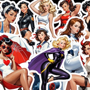 Personalized Pin-Up Girl Sticker Commission – Custom Vinyl Sticker - Includes 3 Copies