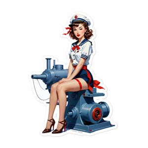 Sailor Pin-Up Sticker - Marina, All Aboard