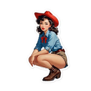 Adesivo Pin-Up Cowgirl - Mei, fascino occidentale