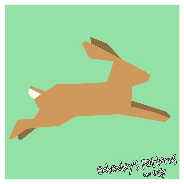 Leaping Rabbit Paper-Piecing Quilt Pattern, PDF