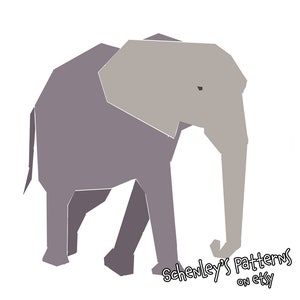 African Elephant paper-piecing quilt pattern, PDF