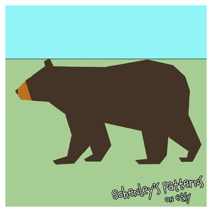 Modello per trapuntatura in carta a forma di orso nero, PDF