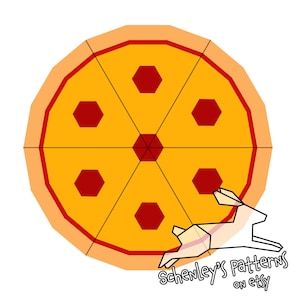 Pepperoni Pizza paper-piecing quilt pattern PDF