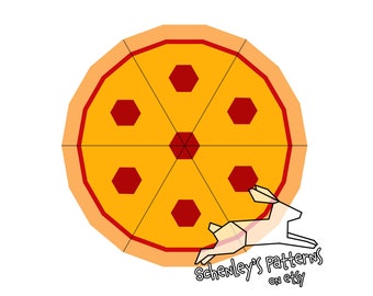 Pepperoni Pizza paper-piecing quilt pattern PDF