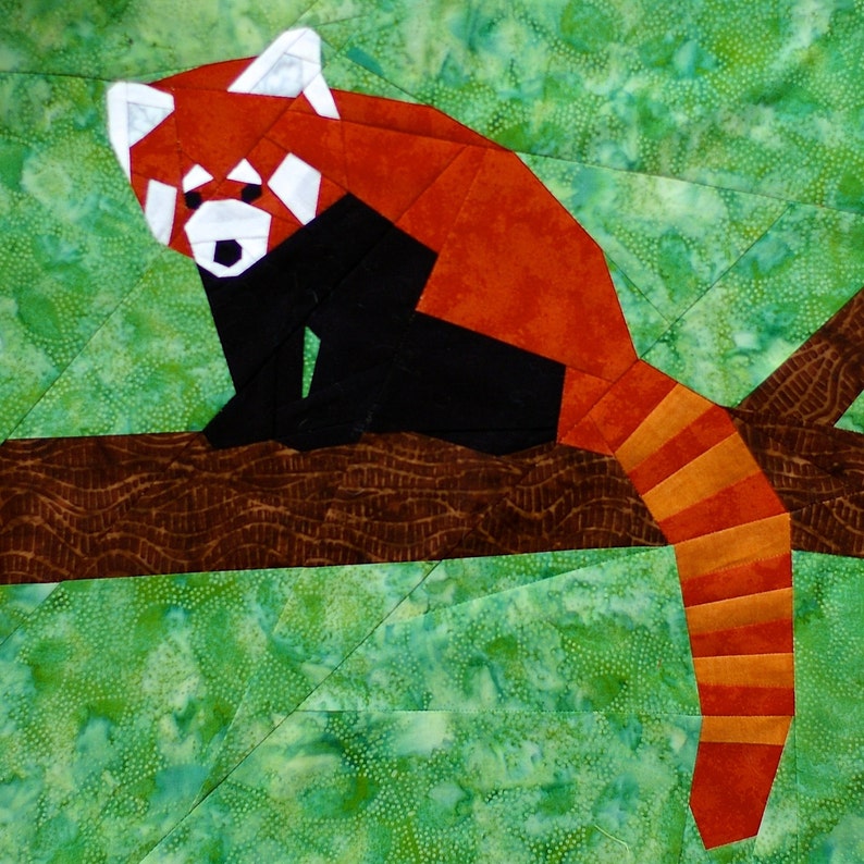 Set of 3 Red Panda paperpiecing quilt patterns PDF Etsy
