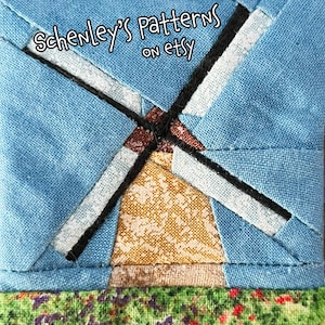 Windmühle Papier-Piecing Quilt Pattern, PDF