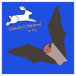 Little Brown Bat paper piecing quilt pattern, PDF