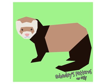 Ferret paper-piecing pattern, PDF