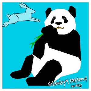 Giant Panda paper-piecing quilt pattern, PDF