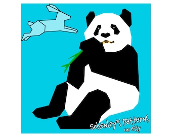 Giant Panda paper-piecing quilt pattern, PDF