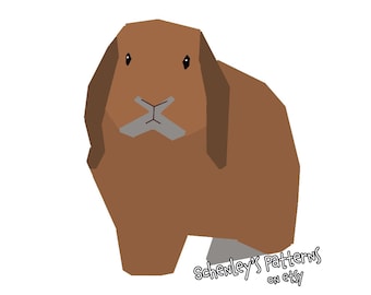 Lop Rabbit paper-piecing pattern, PDF