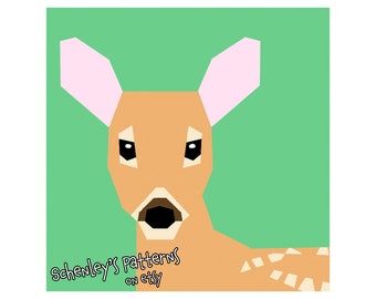 White-tailed Deer Fawn paper-piecing pattern, PDF