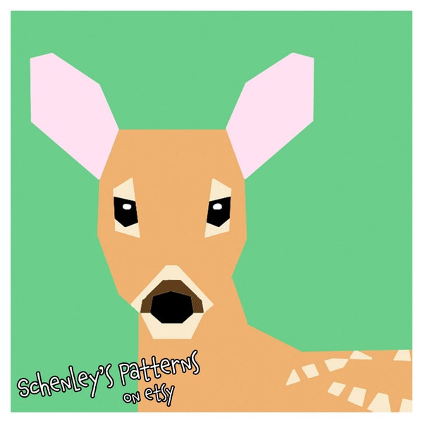 White-tailed Deer Fawn paper-piecing pattern, PDF