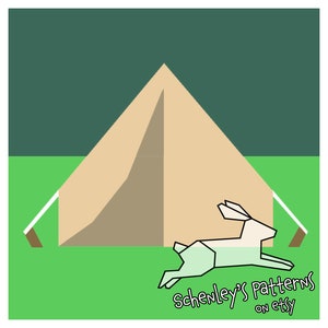 Camping Tent paper-piecing quilt pattern, PDF