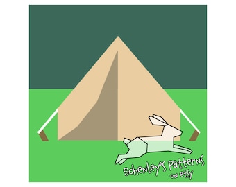 Camping Tent paper-piecing quilt pattern, PDF
