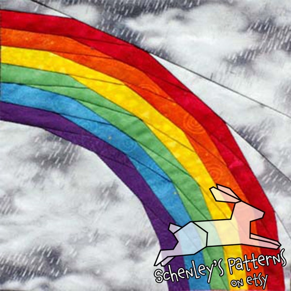 Regenbogen Papier-Piecing Quilt Anleitung PDF