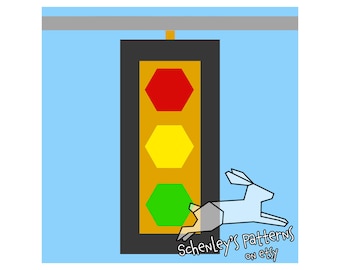 Traffic Light Paper-Piecing Quilt Pattern, PDF