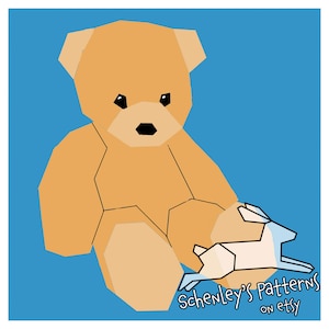 Teddy Bear Paper-Piecing Quilt Pattern, PDF