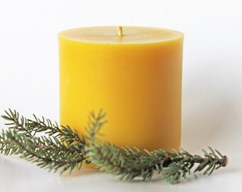 Pure Beeswax Pillar Candle, 3"x3"