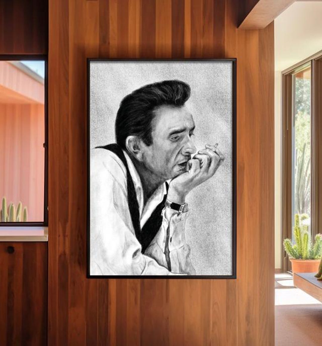 Johnny Cash Portrait Hand drawn Black And White Illustration johnny-cash-portrait-hand-drawn-black-and-white-illustration
