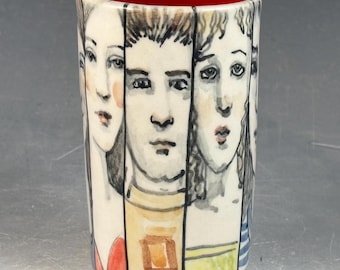 8 faces cup holds 5 ounces, 3.34 inches tall