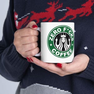 Zero F*cks Coffee Mug - Funny Ceramic Coffee Cup, Gift for Coffee Lovers, Home Office Decor, Sassy Humor Mug