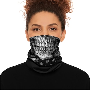 Skull Neck Gaiter: Lightweight Face Cover, UPF 50+ Sun Protection