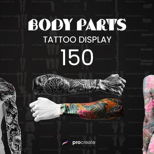 Procreate Körperteile - Männliche und weibliche Anatomie Stempel (150+) | Perfekt für Tattoo Platzierung & Display