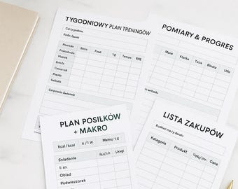 Fitness and Workout Tracker – Meal, Training and Measurement Planner (PDF & Excel)