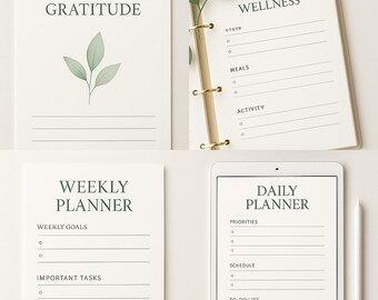 Ultimate Life Balance Planner | Printable & Digital PDF | Daily, Weekly, Monthly, Wellness, Mindset Journal