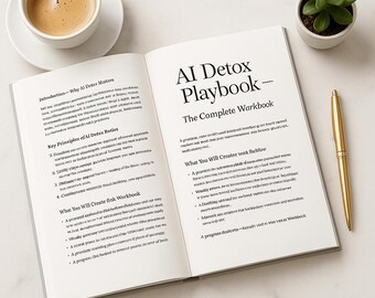 AI Detox Playbook – Digital Workbook for Mindfulness, Balance & Productivity | Printable PDF