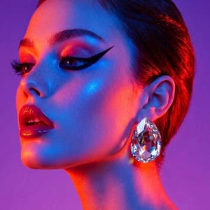 Oversized Dramatic Teardrop Earrings | Austrian Crystal | Clip On/Pierced  Earrings | Dramatic Statement Jewellery | Bold Giant Earrings