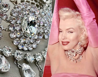 Marilyn Monroe Diamonds Are A Girls Best Friend Replica Necklace | Vintage Style | Austrian Crystal | Hollywood Costume Jewellery