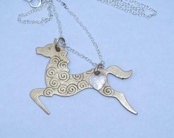 Prancing  Horse  Mixed Metal Necklace M102