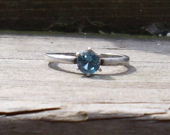 Handmade London Blue Topaz gem sterling silver ring