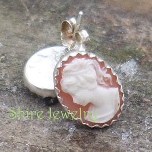 Pink Victorian Lady Cameo Earrings image 4