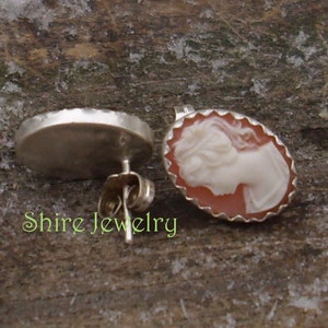 Pink Victorian Lady Cameo Earrings image 3