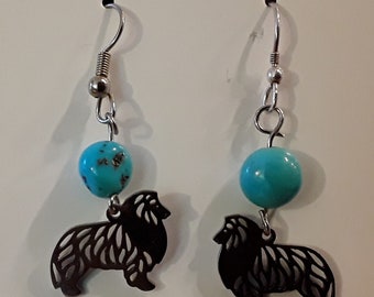 Collie -Sheltie Earrings with sterling Ear Wires