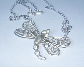 Large Filigree Dragonfly Necklace