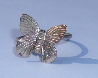 Butterfly Ring -Brass and Sterling Silver- Made to Order