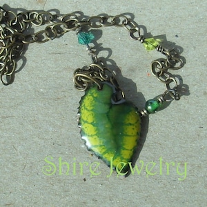 Leaf necklace- Enameled Necklace