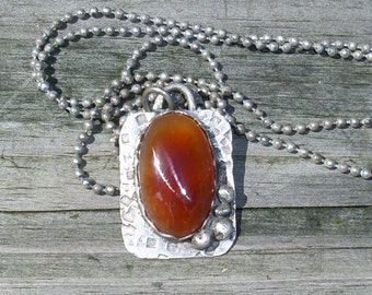 Carnelian and Sterling Silver Necklace