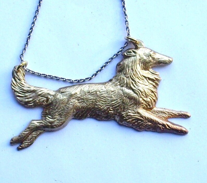 Mixed Metal Collie-Sheltie Necklace image 1