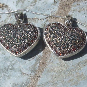 Marcasite and Garnet Heart Locket with Vented Back