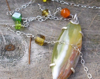 Australian Green Opal Necklace Pendant   O104