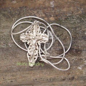 Vintage Silver Cross on a Sterling Silver Snake Chain