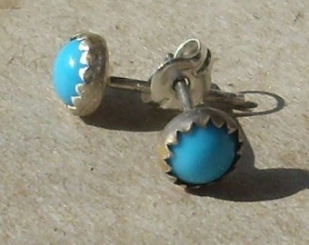Sleeping Beauty Turquoise Sterling Silver Earrings